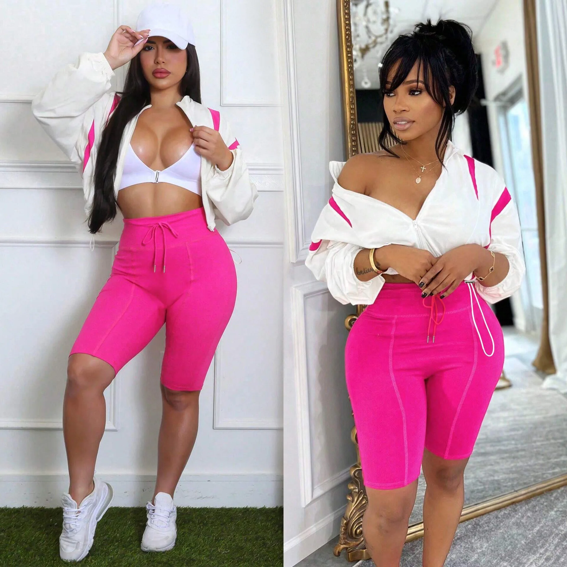 Women Pant Set Two Piece Sets Full Sleeve Zipper Coat Knee Length Pants Lace Up Elastic Waist Y2k Streetwear Elegant Spring 2026
Women Pant Set Two Piece Sets Full Sleeve Zipper Coat Knee Length Pants Lace Up Elastic Waist Y2k Streetwear Elegant Spring 2026
