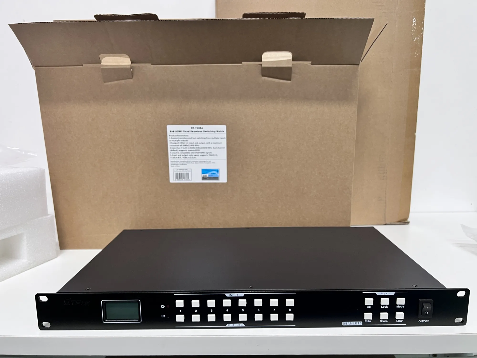 DTECH DT-7488A 8x8 видео 4K 30 Гц HDMI фиксированный матричный переключатель бесшовный 8 в 8 выходов для телевизора
DTECH DT-7488A 8x8 видео 4K 30 Гц HDMI фиксированный матричный переключатель бесшовный 8 в 8 выходов для телевизора