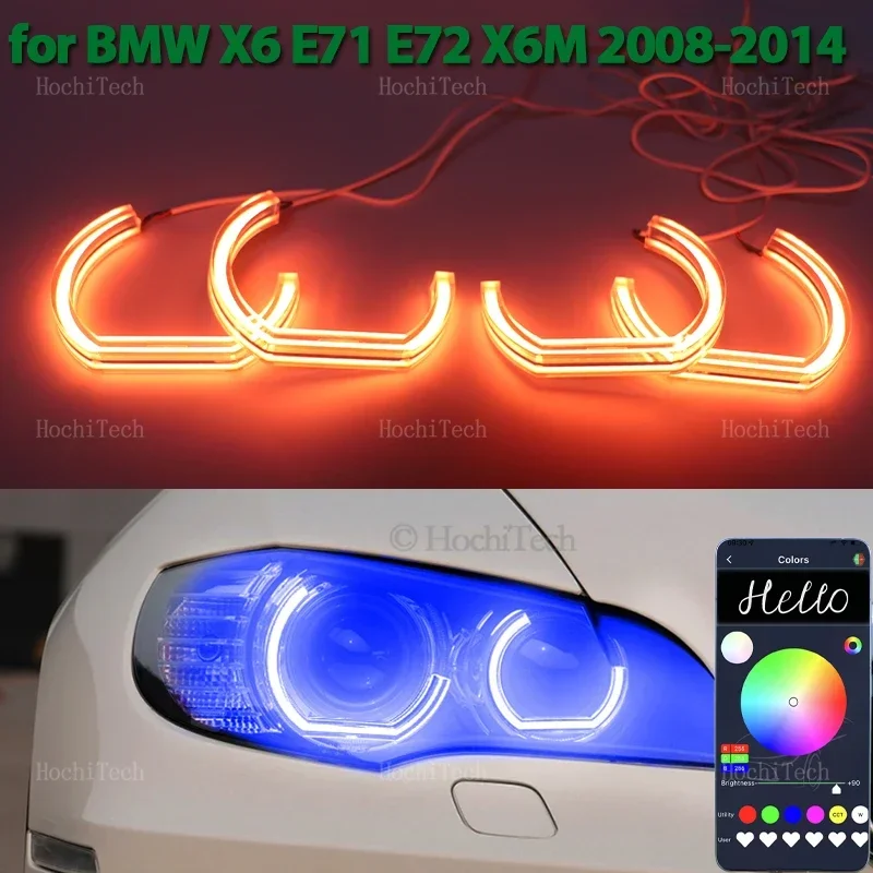 RGB Multi-colored App control LED Headlight Angel Eyes Ring Lamp DRL for BMW X6 E71 E72 X6M 2008 2009 2010 2011 2012 2013 2014
RGB Multi-colored App control LED Headlight Angel Eyes Ring Lamp DRL for BMW X6 E71 E72 X6M 2008 2009 2010 2011 2012 2013 2014