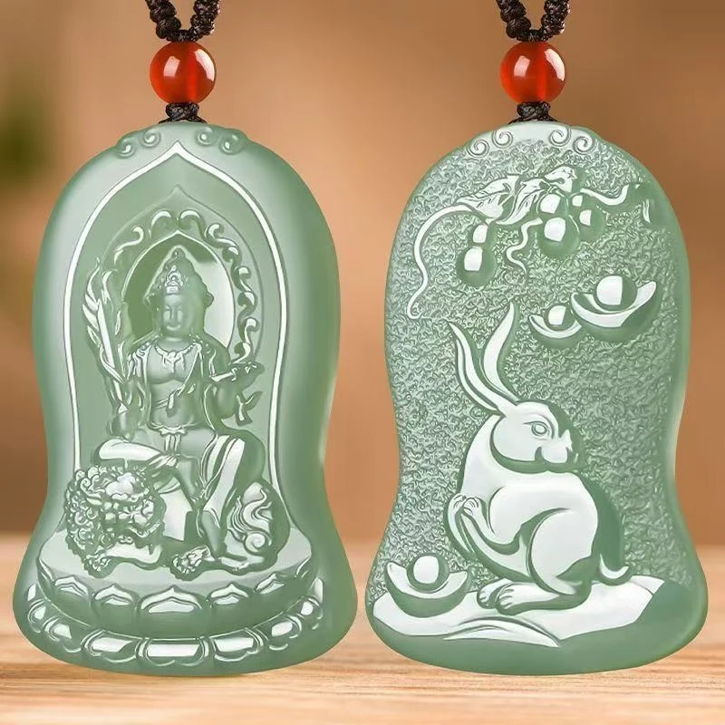 Qinghai Lake Green Hetian Thousand-Armed Avalokiteshvara Jade Pendant with Zodiac Guardian Deities Necklace
Qinghai Lake Green Hetian Thousand-Armed Avalokiteshvara Jade Pendant with Zodiac Guardian Deities Necklace
