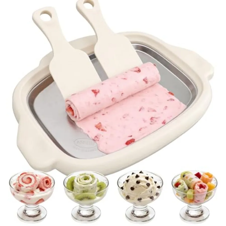 Instant Ice Cream Maker, At Home Rolled Cream Maker, Instant Gelato Pan Roll, with 2 spatula, Frozen Fried Yoghurt Plate Mini F
Instant Ice Cream Maker, At Home Rolled Cream Maker, Instant Gelato Pan Roll, with 2 spatula, Frozen Fried Yoghurt Plate Mini F
