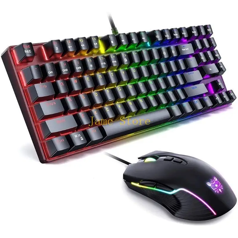 LX0B Gaming Mechanical Keyboard and Mouse Set 89 Keys USB RGB LED Backlit
LX0B Gaming Mechanical Keyboard and Mouse Set 89 Keys USB RGB LED Backlit