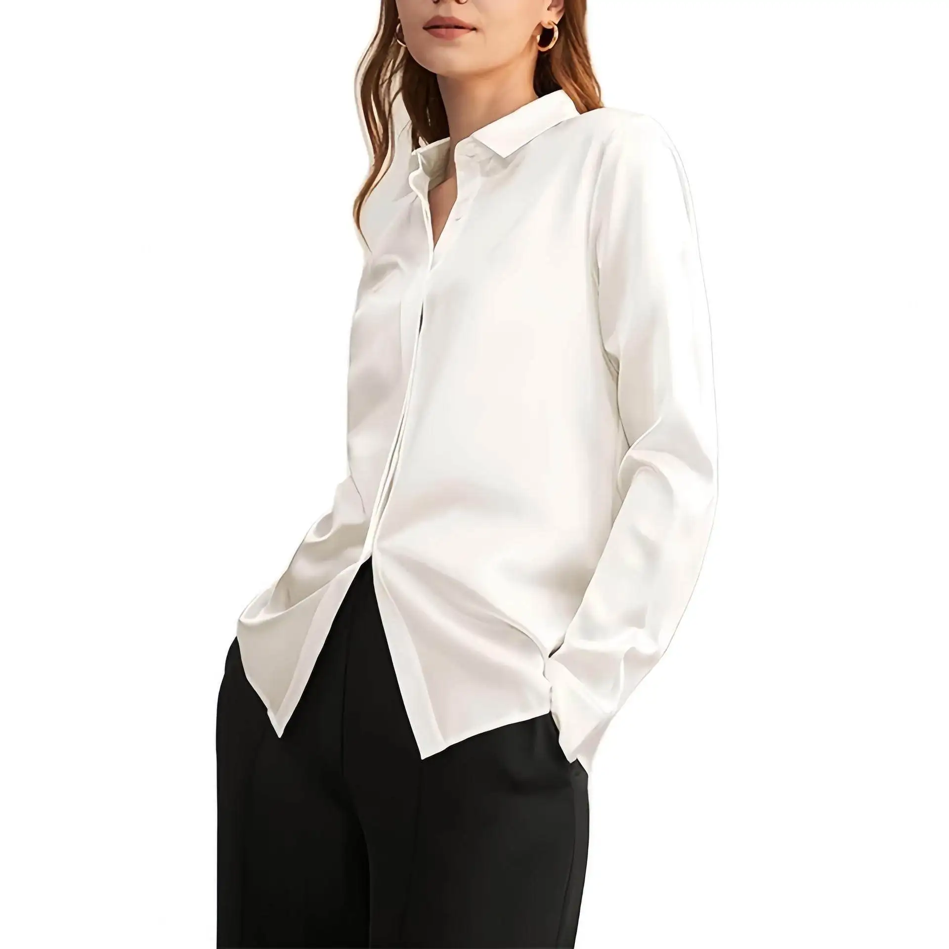 Silk Satin Women's irt Long Sve Loose Fit Luxury Sle White Busin Casual Top Spring Summer New Arrival
Silk Satin Women's irt Long Sve Loose Fit Luxury Sle White Busin Casual Top Spring Summer New Arrival