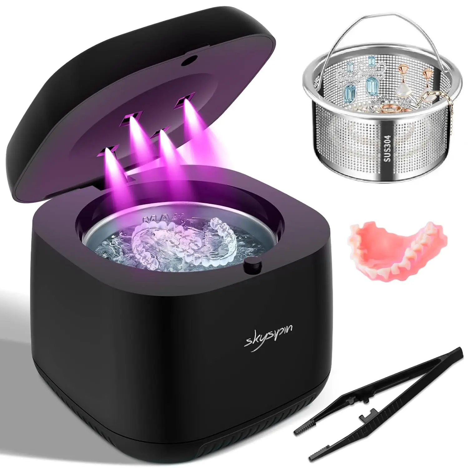 Ultrasonic Dental Appliance Cleaner with UV Light, 45KHz Quiet Operation, 2 Modes for Retainers Dentures Jewelry Cleaning
Ultrasonic Dental Appliance Cleaner with UV Light, 45KHz Quiet Operation, 2 Modes for Retainers Dentures Jewelry Cleaning