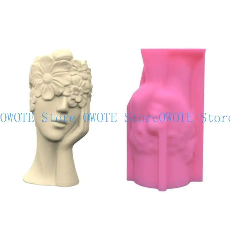652F Silicone Vase Molds Flower Bottle Mold Contemplative Girl Unique Flowerpot Molds Silicone Texture for Craft Vase
652F Silicone Vase Molds Flower Bottle Mold Contemplative Girl Unique Flowerpot Molds Silicone Texture for Craft Vase