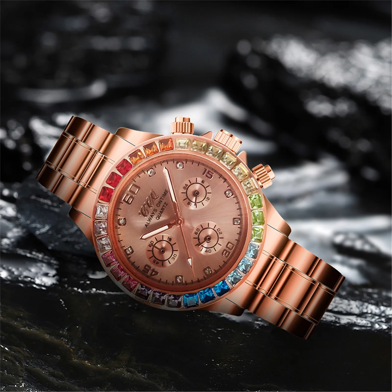 Mens Watches Color Rhinestone Luxury Watch For Men Quartz Wristwatches Stainless Steel Strap Business Clock Reloj Hombre
Mens Watches Color Rhinestone Luxury Watch For Men Quartz Wristwatches Stainless Steel Strap Business Clock Reloj Hombre