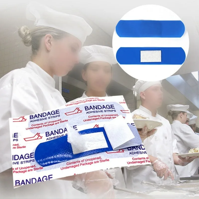 100pcs/set Waterproof Blue Band Aid for Cook Workers Wound Dressing Patch Plasters Skin Finger Adhesive Bandages Woundplast
100pcs/set Waterproof Blue Band Aid for Cook Workers Wound Dressing Patch Plasters Skin Finger Adhesive Bandages Woundplast