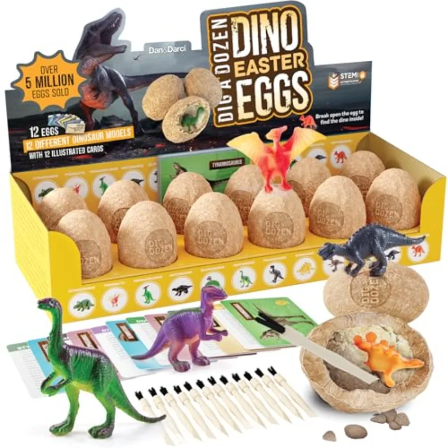Dig a Dozen Dino Egg Kit for - Easter Basket Stuffers - Dinosaur Toys Gift 3-12 Year Old - 12 Eggs and Surprise Dinosaurs - Sci
Dig a Dozen Dino Egg Kit for - Easter Basket Stuffers - Dinosaur Toys Gift 3-12 Year Old - 12 Eggs and Surprise Dinosaurs - Sci