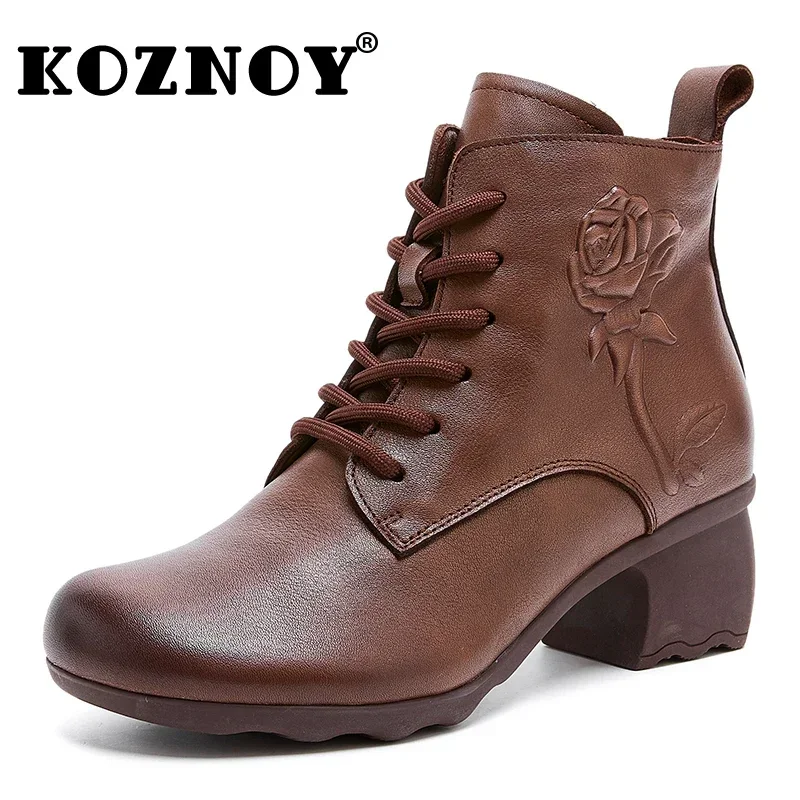 Koznoy 5Cm Retro Chunky Heel Genuine Leather Moccasins Ankle Booties Pumps Ethnic Women Spring Fashion Autumn ZIP Fashion Shoes
Koznoy 5Cm Retro Chunky Heel Genuine Leather Moccasins Ankle Booties Pumps Ethnic Women Spring Fashion Autumn ZIP Fashion Shoes