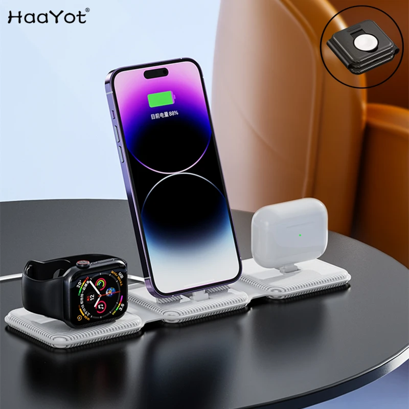 Foldable Magnetic Wireless Charger, 3 in 1 Stand for iPhone 15, 14, 13, 12 Pro Max, Airpods Pro, Watch 7, 6, Portable Fast Charg
Foldable Magnetic Wireless Charger, 3 in 1 Stand for iPhone 15, 14, 13, 12 Pro Max, Airpods Pro, Watch 7, 6, Portable Fast Charg