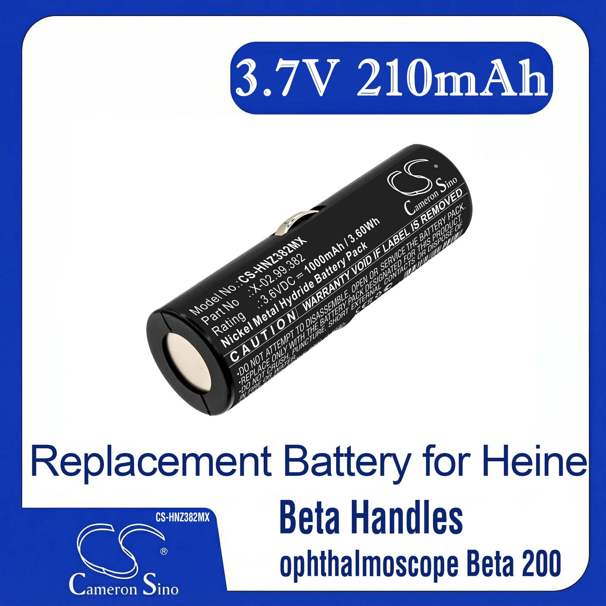 Cameron Sino Replacement Battery for Heine Beta Handles, ophthalmoscope Beta 200, Fits P/N B12043
Cameron Sino Replacement Battery for Heine Beta Handles, ophthalmoscope Beta 200, Fits P/N B12043