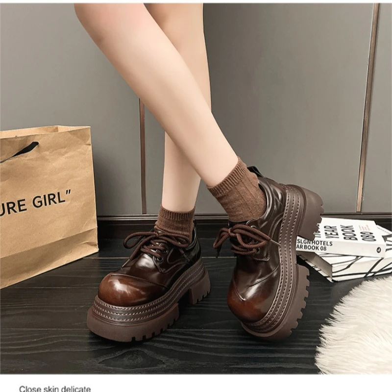 Women's Vintage Platform Oxfords 2026 Spring Lace-Up Chunky Heel Round Toe Casual Height Increasing Shoes for Ladies
Women's Vintage Platform Oxfords 2026 Spring Lace-Up Chunky Heel Round Toe Casual Height Increasing Shoes for Ladies