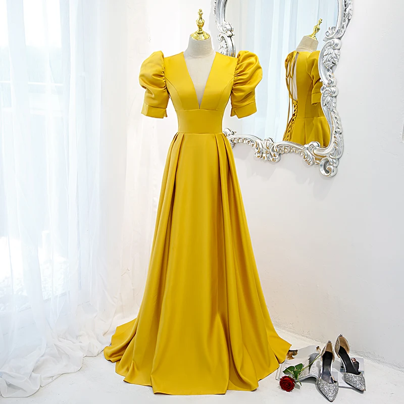 Elegant Golden Strap Evening Dress for Women 2026 New Stage Performance Fashion Dress Banquet Satin Host Long Customization
Elegant Golden Strap Evening Dress for Women 2026 New Stage Performance Fashion Dress Banquet Satin Host Long Customization