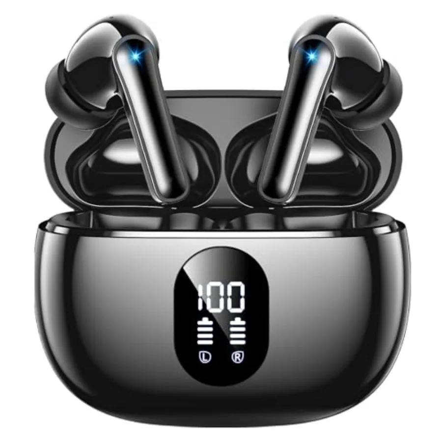 Wireless Earbuds Deep Bass Sound Ear Buds, Bluetooth 5.3 Headphones 48H Playtime, LED Display Earphones with Mic, IPX7 Waterpro
Wireless Earbuds Deep Bass Sound Ear Buds, Bluetooth 5.3 Headphones 48H Playtime, LED Display Earphones with Mic, IPX7 Waterpro