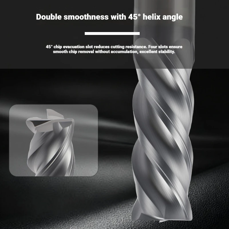 70 HRC Tungsten Steel round Nose Milling Cutter Four-Flute Hard Alloy CNC Milling Tool for Processing Centers And Numerical C
70 HRC Tungsten Steel round Nose Milling Cutter Four-Flute Hard Alloy CNC Milling Tool for Processing Centers And Numerical C