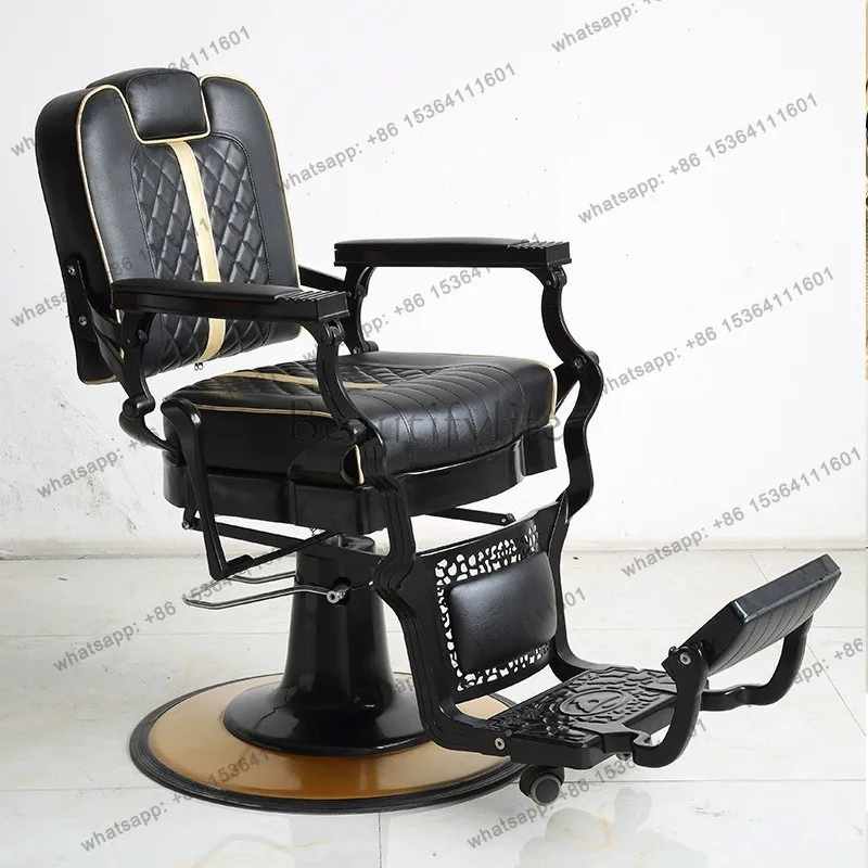 Retro style black men's hair salon chair retro oil head reclining hair salon chair
Retro style black men's hair salon chair retro oil head reclining hair salon chair