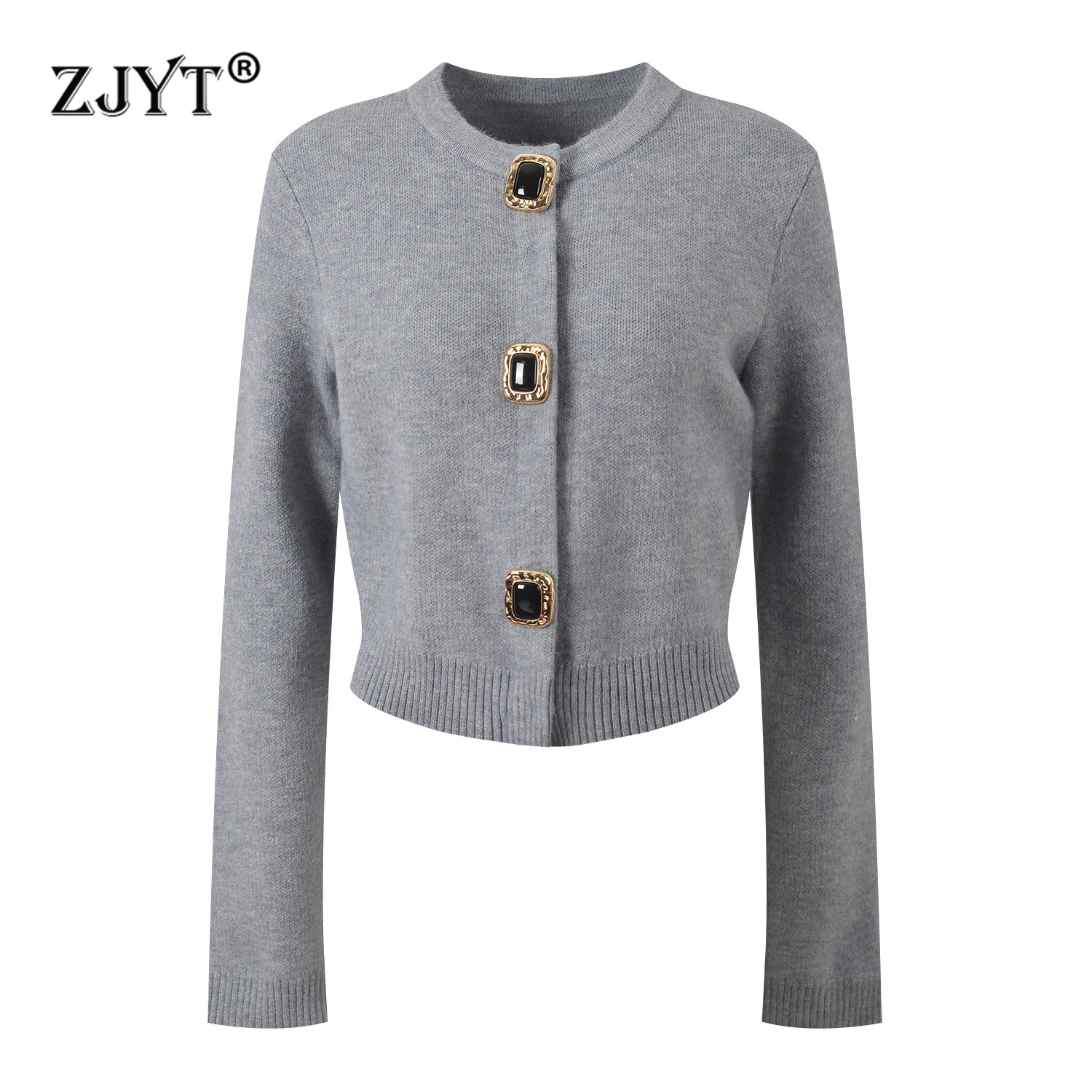 ZJYT Spring Autumn Knitted Cardigans for Women Single Breasted Long Sleeve O Neck Sweaters Elegant Jersey Tops Fashion Knitwears
ZJYT Spring Autumn Knitted Cardigans for Women Single Breasted Long Sleeve O Neck Sweaters Elegant Jersey Tops Fashion Knitwears