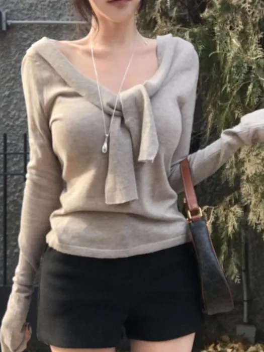 Sexy Long Sve Knitted Top Women's Spring Faion Knot Tied High Quali Knitwear Korean Sle Loose Fit round Ne C...
Sexy Long Sve Knitted Top Women's Spring Faion Knot Tied High Quali Knitwear Korean Sle Loose Fit round Ne C...