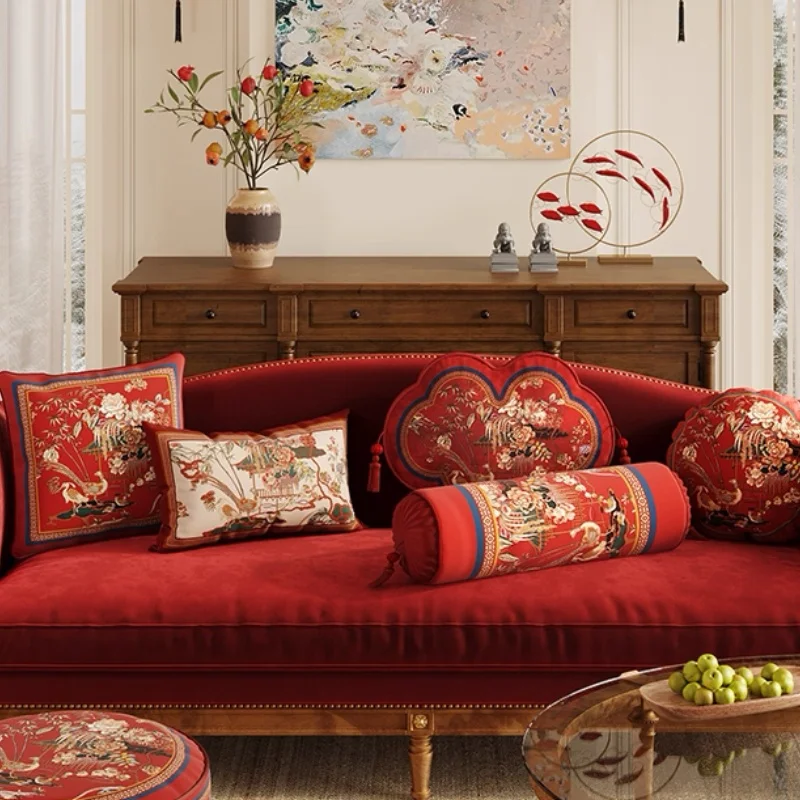 Chinese Flora Pillows Luxury Joyful Red Cushion Retro Square Decorative Pillow Cover For sofa Chair Home Decorations
Chinese Flora Pillows Luxury Joyful Red Cushion Retro Square Decorative Pillow Cover For sofa Chair Home Decorations