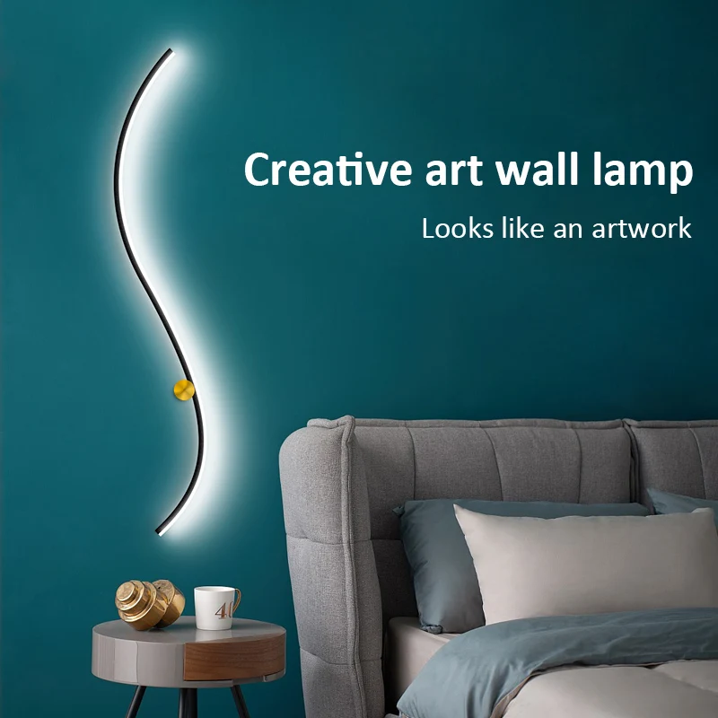Modern Creative Minimalist Led Indoor S-shaped Long Strip Wall Lights Nordic Living Room Background Lighting Design
Modern Creative Minimalist Led Indoor S-shaped Long Strip Wall Lights Nordic Living Room Background Lighting Design