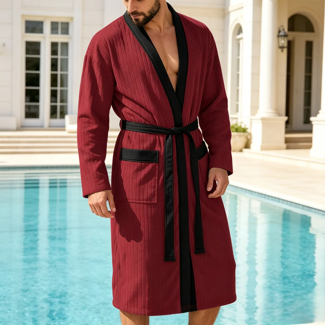 Men's long patterned soft plain-colored belt for men's bathrobe, large size home wear, shawl-like strap for long clothes, pajama
Men's long patterned soft plain-colored belt for men's bathrobe, large size home wear, shawl-like strap for long clothes, pajama