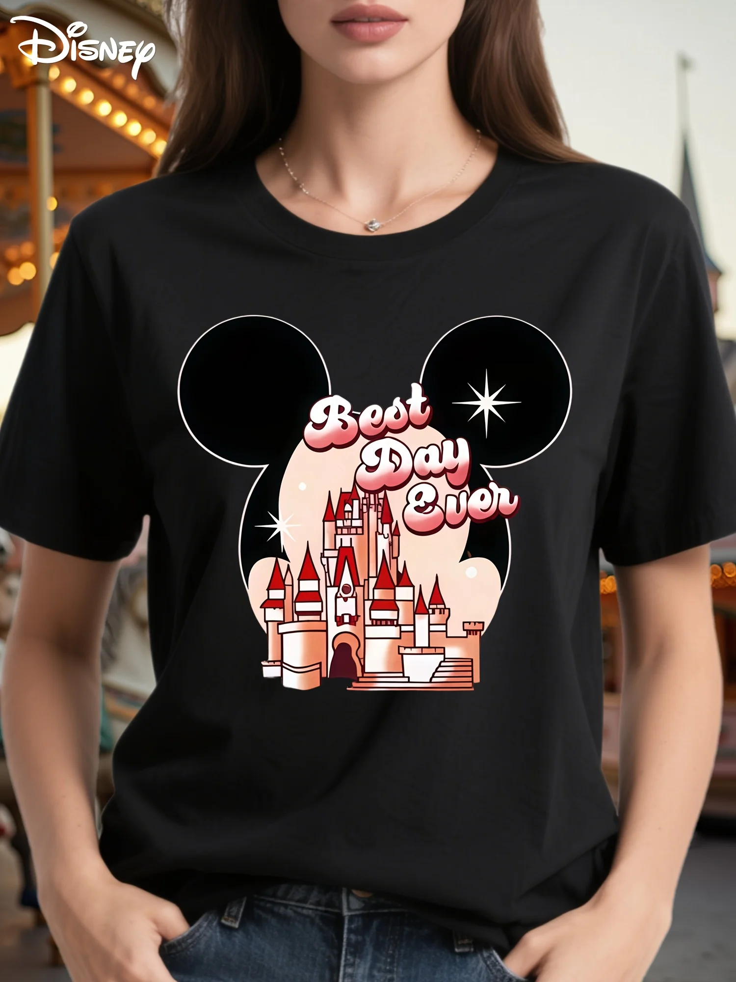 Disney T-shirt, Pure Cotton, Castle "Best Day" Pattern, Ideal Gift for Women, Comfortable Fit
Disney T-shirt, Pure Cotton, Castle "Best Day" Pattern, Ideal Gift for Women, Comfortable Fit