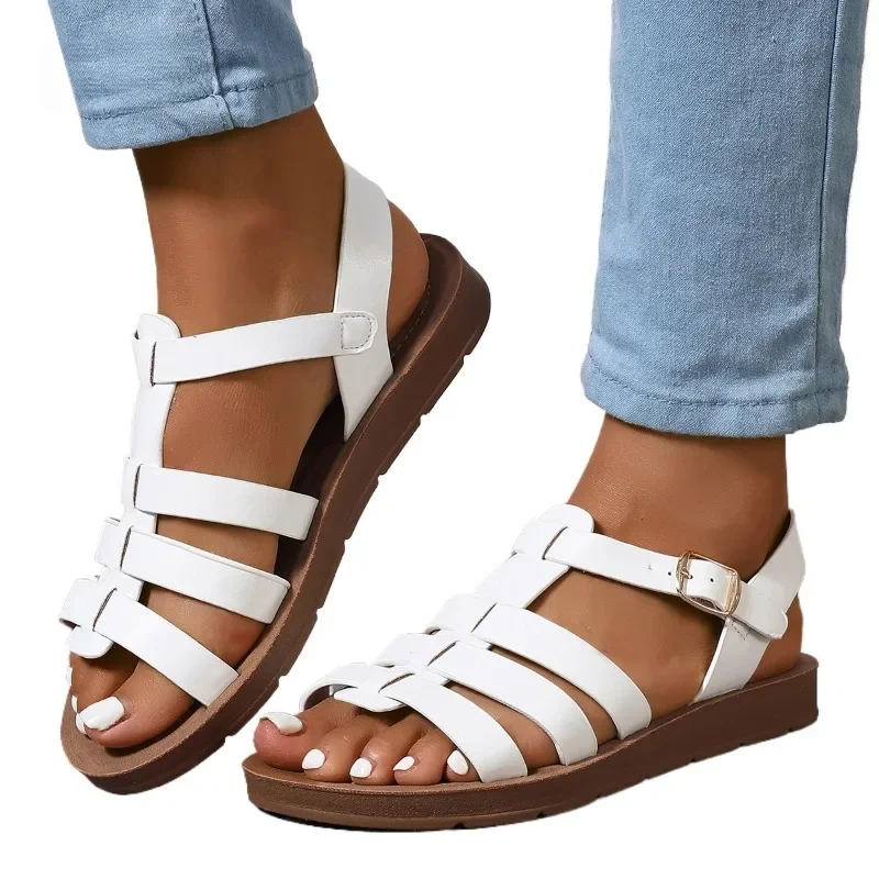 Luxury Women's Sandals Summer Elegant Woman Shoes with Low Heels Flats Casual Gladiator White Fish Toe Designer Sandals Flats
Luxury Women's Sandals Summer Elegant Woman Shoes with Low Heels Flats Casual Gladiator White Fish Toe Designer Sandals Flats