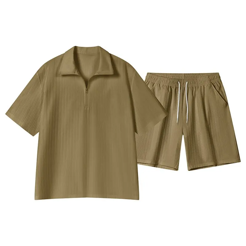 New Summer Trendy Solid Color Short Sleeve Polo Shirt and Shorts Set Men's Casual Loose Fit Sports High Quality Two-Piece Set
New Summer Trendy Solid Color Short Sleeve Polo Shirt and Shorts Set Men's Casual Loose Fit Sports High Quality Two-Piece Set