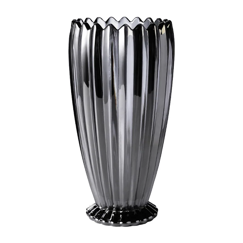 LMM modern glass large vase living room transparent vertical strip flower dried flower arranger
LMM modern glass large vase living room transparent vertical strip flower dried flower arranger