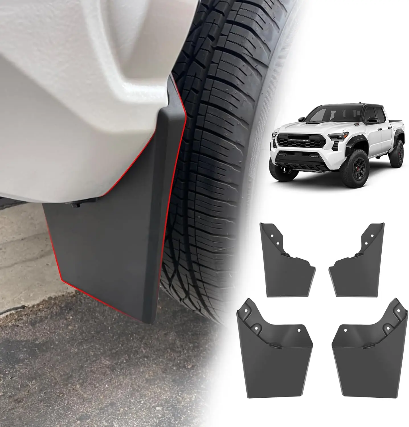 Mud Flaps Splash Guards Compatible with Toyota Tacoma 2024-2026 Front and Rear 4PCS No Drilling Heavy Duty Fender Mudguards Kit
Mud Flaps Splash Guards Compatible with Toyota Tacoma 2024-2026 Front and Rear 4PCS No Drilling Heavy Duty Fender Mudguards Kit