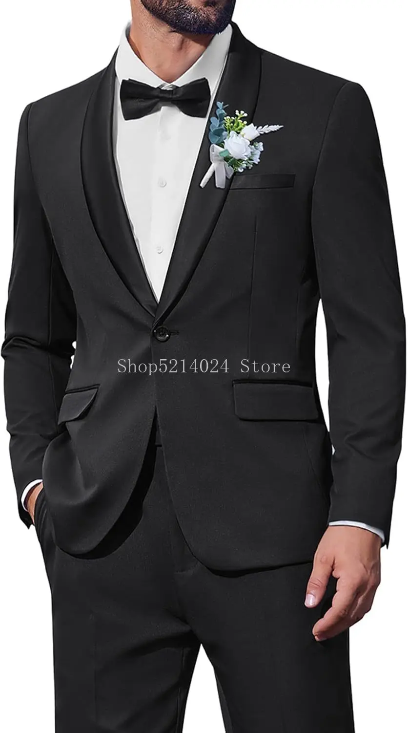 Men's 2 Piece Suit Slim Fit Shawl Lapel One Button Formal Tuxedo Jacket Pants Set for Wedding Prom Business
Men's 2 Piece Suit Slim Fit Shawl Lapel One Button Formal Tuxedo Jacket Pants Set for Wedding Prom Business