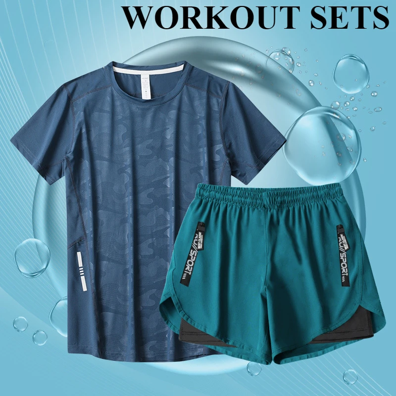 Summer GYM Men's Running Sets Summer Sportswear Fitness Suits Quick Dry T-Shirts+Short Clothing Workout Sport Tracksuit
Summer GYM Men's Running Sets Summer Sportswear Fitness Suits Quick Dry T-Shirts+Short Clothing Workout Sport Tracksuit