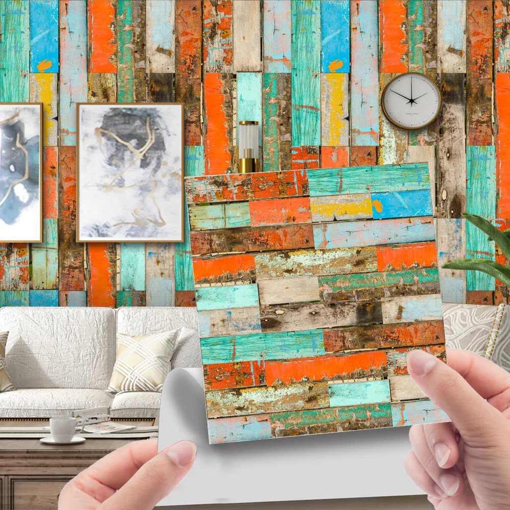 Peel and Stick Wood Look Floor Tiles Waterproof Anti-Slip Faux Stone Wallpaper for Living Room Accent Wall DIY Home Decor 
Peel and Stick Wood Look Floor Tiles Waterproof Anti-Slip Faux Stone Wallpaper for Living Room Accent Wall DIY Home Decor