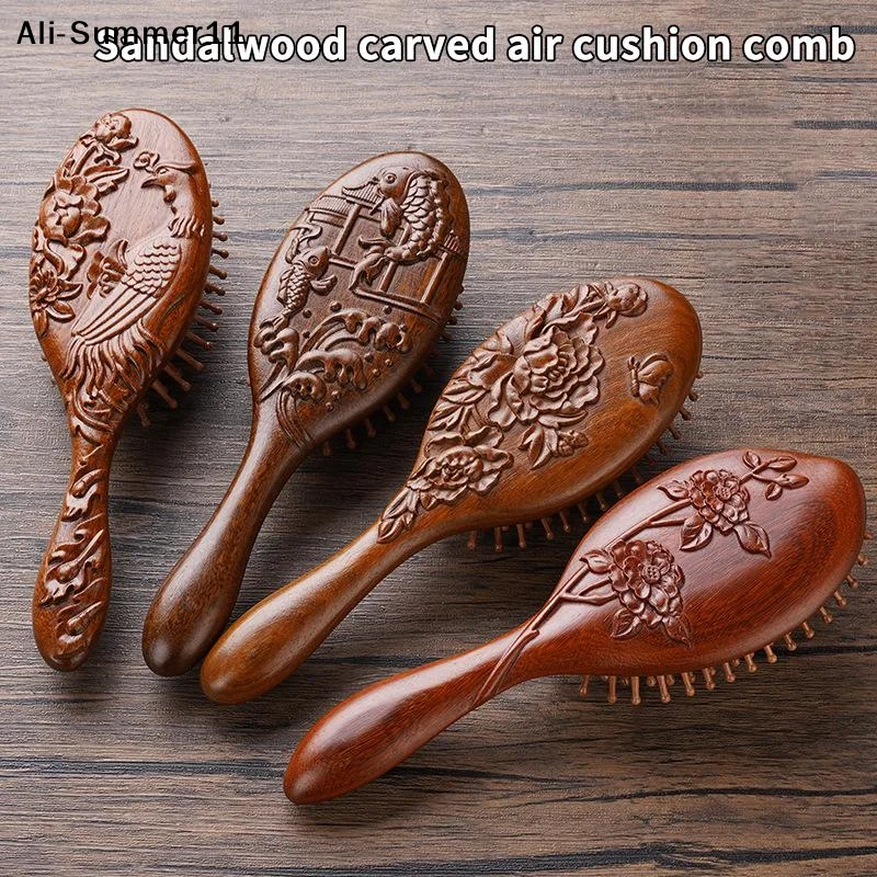 【U0】【A1m】Hand Carved Sandalwood Comb Oval Shape Wooden Air Cushion Comb Styling Brush Fine-Toothed Scalp Massage Brush
【U0】【A1m】Hand Carved Sandalwood Comb Oval Shape Wooden Air Cushion Comb Styling Brush Fine-Toothed Scalp Massage Brush