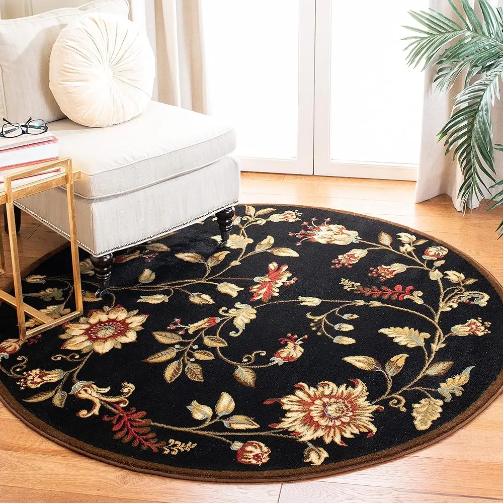 Lyndhurst Collection 5'3"" Round Black/Multi Lnh552 Traditional Floral Non-Shedding Dining Room Entryway Foyer Living Room
Lyndhurst Collection 5'3"" Round Black/Multi Lnh552 Traditional Floral Non-Shedding Dining Room Entryway Foyer Living Room