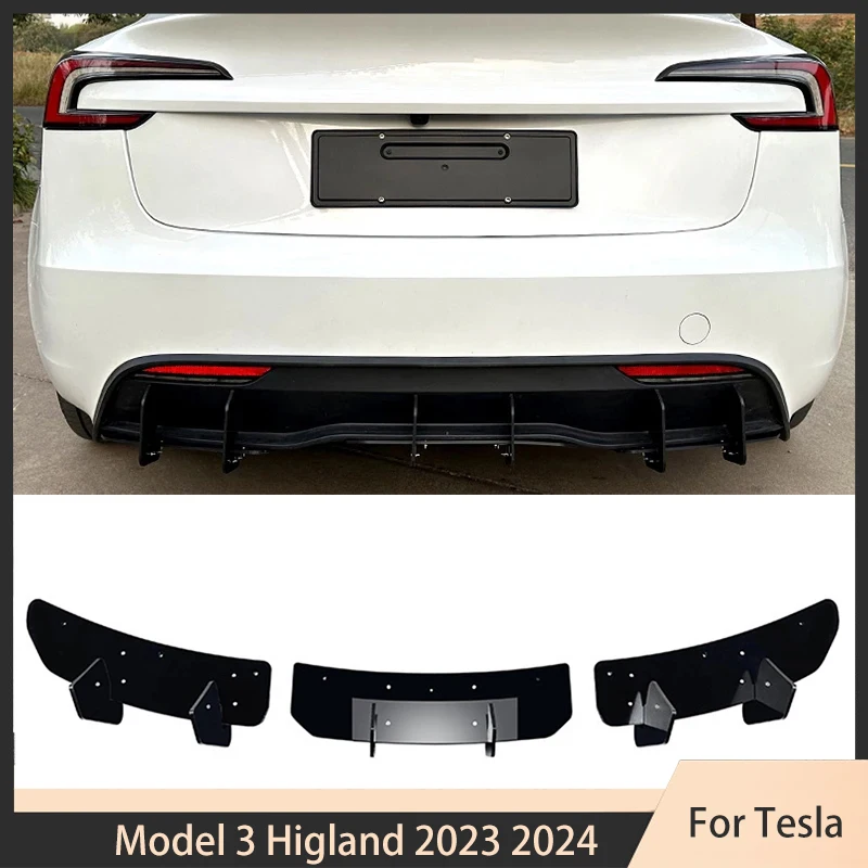 Задний диффузор-сплиттер для бампера Tesla Model 3 Highland 2023-2024, защитная накладка на задний бампер, задний спойлер-лезвие
Задний диффузор-сплиттер для бампера Tesla Model 3 Highland 2023-2024, защитная накладка на задний бампер, задний спойлер-лезвие