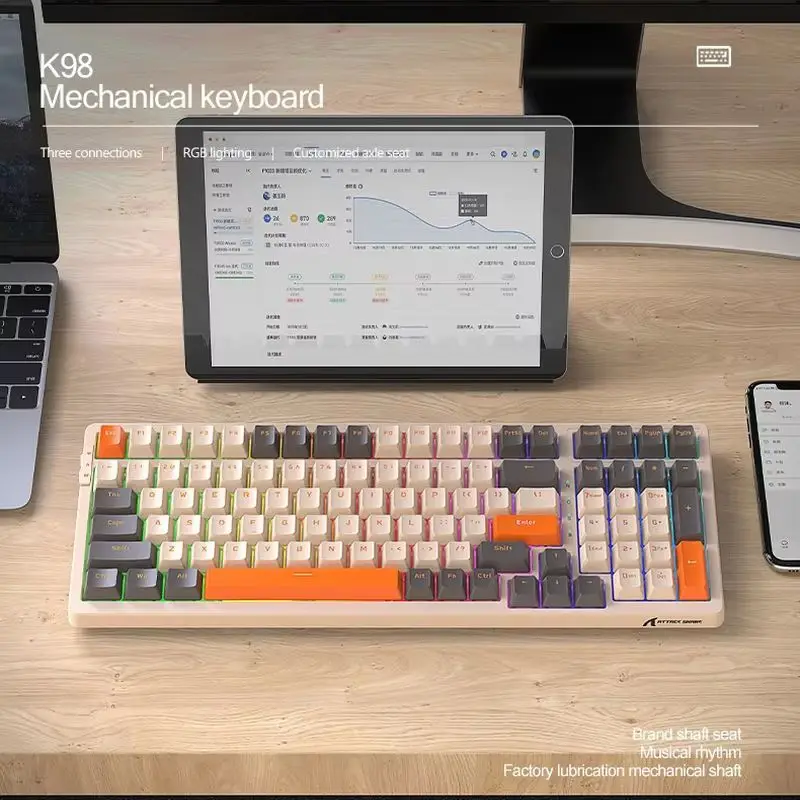 New Attack Shark K98rgb Mechanical Keyboard - Three-Mode Hot Plug Customized Wired Bluetooth Usb Interface For Computer & Office
New Attack Shark K98rgb Mechanical Keyboard - Three-Mode Hot Plug Customized Wired Bluetooth Usb Interface For Computer & Office