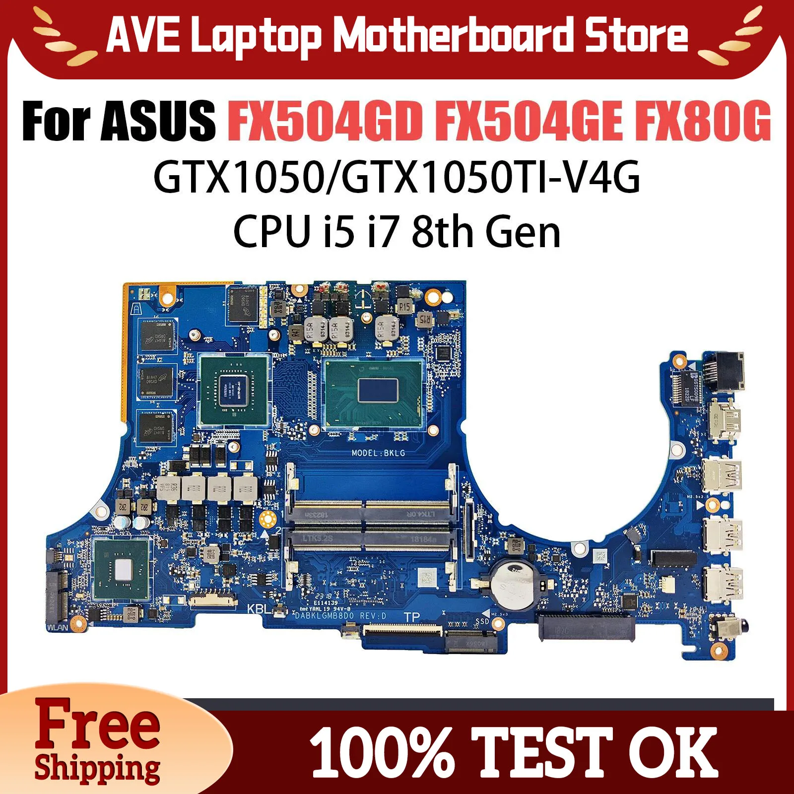 FX504G Mainboard For ASUS FX504GM FX504GE FX80G FX504GD ZX80G KX80G MW504G PX504G Laptop Motherboard i5 i7 8th Gen
FX504G Mainboard For ASUS FX504GM FX504GE FX80G FX504GD ZX80G KX80G MW504G PX504G Laptop Motherboard i5 i7 8th Gen