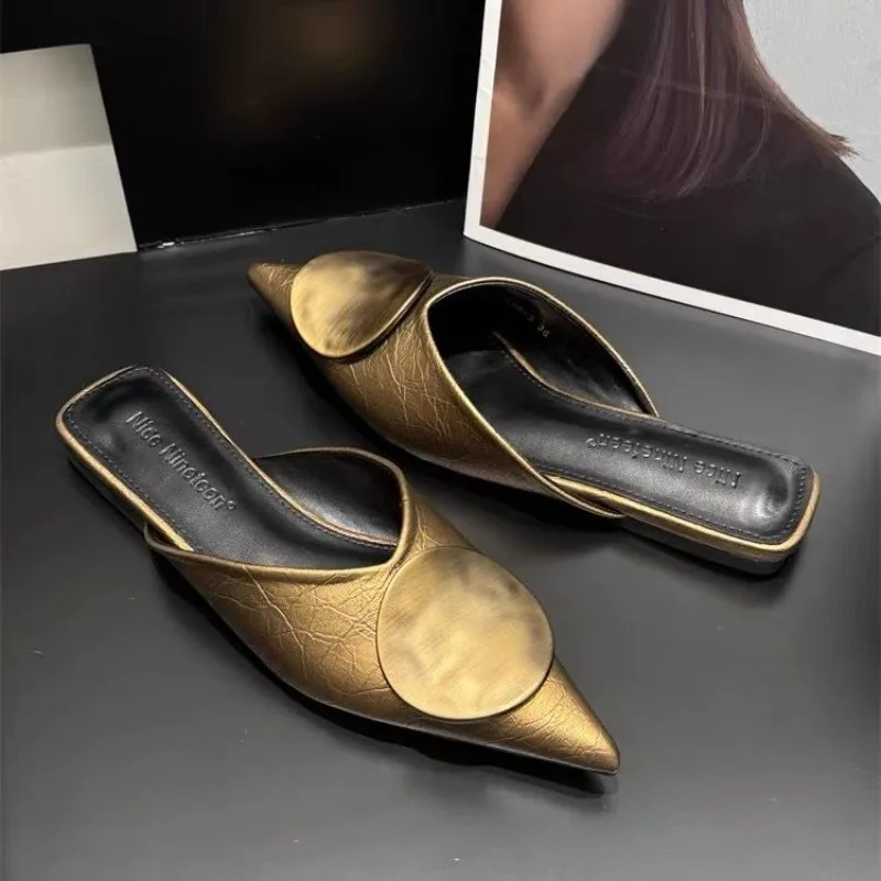 Female Slides Fashion Pointed Toe Flats Women Mules Slippers Summer Beach Luxury Ladies Flats Slippers Sandals Shoes
Female Slides Fashion Pointed Toe Flats Women Mules Slippers Summer Beach Luxury Ladies Flats Slippers Sandals Shoes
