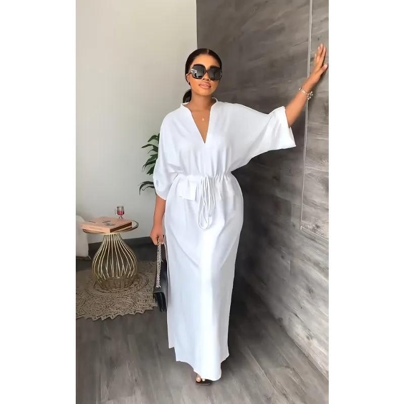 Casual Suit Dress Solid Color Full Length Y2K Shirt Dress Women Summer Loose Waist Trimming Side Slit Pockets Long Dress
Casual Suit Dress Solid Color Full Length Y2K Shirt Dress Women Summer Loose Waist Trimming Side Slit Pockets Long Dress