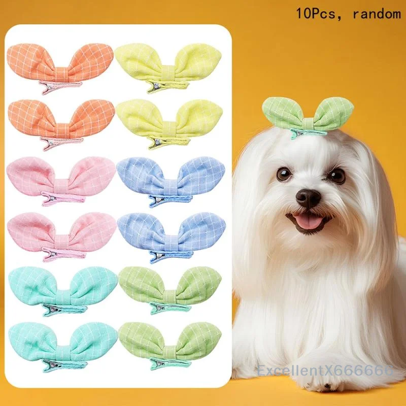 10Pcs Rabbit Ear Bow Candy Color Dog Hair Clips Long-hair Puppy Bowknots Alligator Clip Pet Grooming Cute Pet Accessories
10Pcs Rabbit Ear Bow Candy Color Dog Hair Clips Long-hair Puppy Bowknots Alligator Clip Pet Grooming Cute Pet Accessories