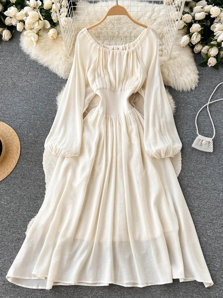 Women Sexy Off The Shoulder Beach Dress Long Sleeve Solid High Waist Long Dresses Ladies Vintage A Line Boho Long Robe Vestidos
Women Sexy Off The Shoulder Beach Dress Long Sleeve Solid High Waist Long Dresses Ladies Vintage A Line Boho Long Robe Vestidos