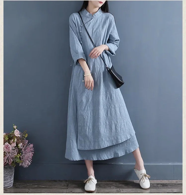 2024 Spring Autumn New Womens Dresses Vestidos Robe Elbise Loose Plus Size Cotton Linen Double Layer Long Dress
2024 Spring Autumn New Womens Dresses Vestidos Robe Elbise Loose Plus Size Cotton Linen Double Layer Long Dress
