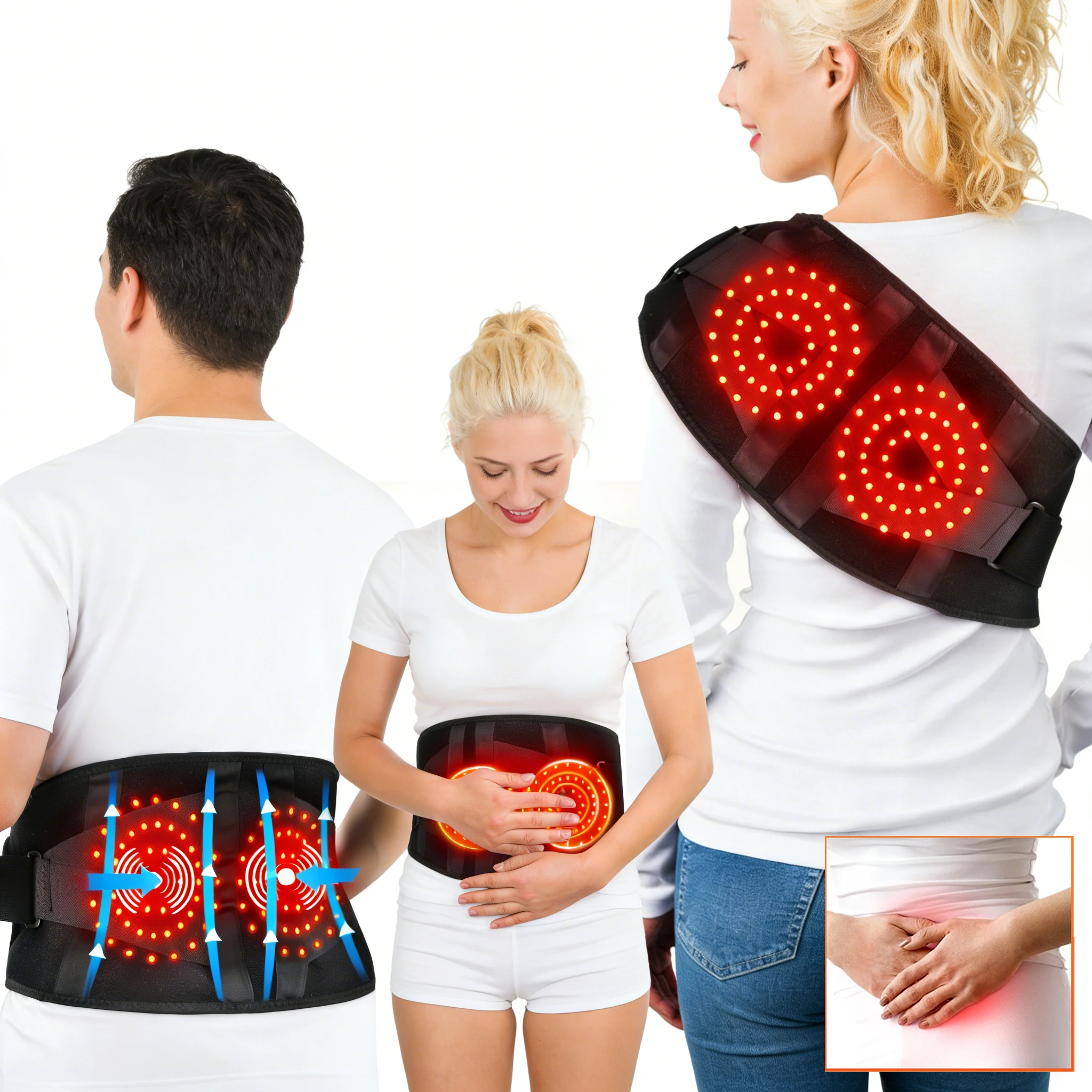 Heating Vibration Massager Belt, Red Light Hot Compress Waist Support Brace Waist Back Massage Lumbar Support Belt Health Care
Heating Vibration Massager Belt, Red Light Hot Compress Waist Support Brace Waist Back Massage Lumbar Support Belt Health Care