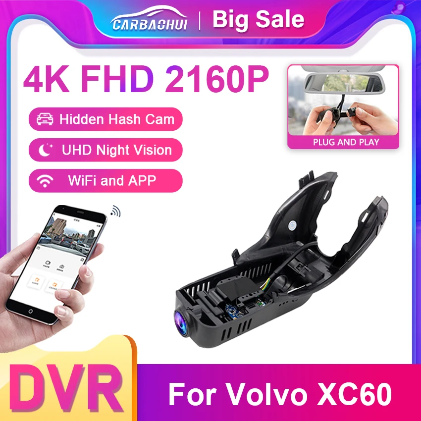 4K 2160P Video Recorder Front and Rear Dash Cam Car DVR For Volvo XC60 T5 T6 2015 2016 2017 2018 Dash Camera Driving Recorder
4K 2160P Video Recorder Front and Rear Dash Cam Car DVR For Volvo XC60 T5 T6 2015 2016 2017 2018 Dash Camera Driving Recorder