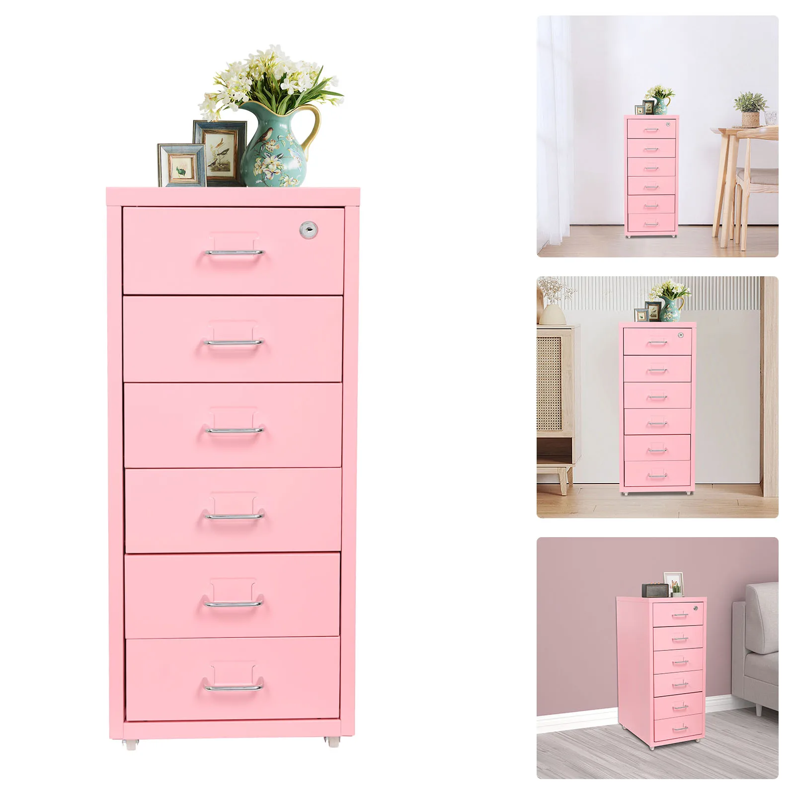 6 Tiers Cold-rolled Steel Filing Cabinet,Pink Metal File Cabinet with Lock 28*41*69cm Wipe with Soft Cloth for Office,Study
6 Tiers Cold-rolled Steel Filing Cabinet,Pink Metal File Cabinet with Lock 28*41*69cm Wipe with Soft Cloth for Office,Study