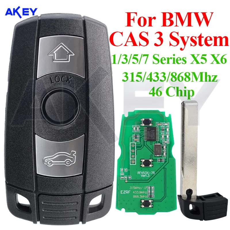 Remote Control Car Key for BMW CAS 3 System 1/3/5/7 Series X5 X6 E60 E61 E70 E71 E87 E90 Z4 46 Chip 315LP 315MHz 433Mhz 868MHz
Remote Control Car Key for BMW CAS 3 System 1/3/5/7 Series X5 X6 E60 E61 E70 E71 E87 E90 Z4 46 Chip 315LP 315MHz 433Mhz 868MHz