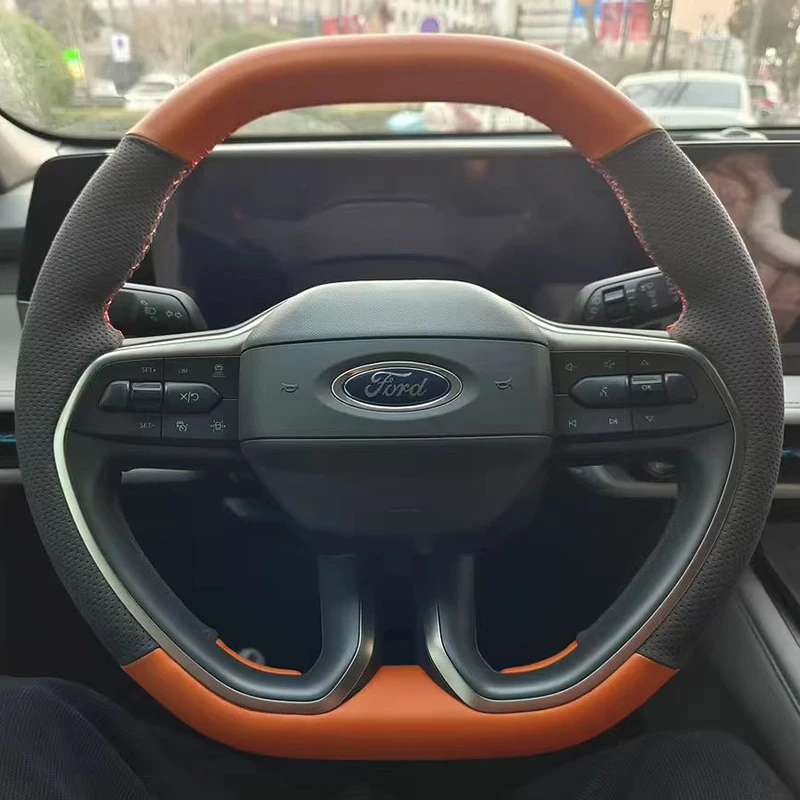 Customized For Ford Edge L Steering Wheel Cover Genuine Leather Braid 2022-2023 EVOS Mondeo Hand-sewn Car Interior Accessories
Customized For Ford Edge L Steering Wheel Cover Genuine Leather Braid 2022-2023 EVOS Mondeo Hand-sewn Car Interior Accessories