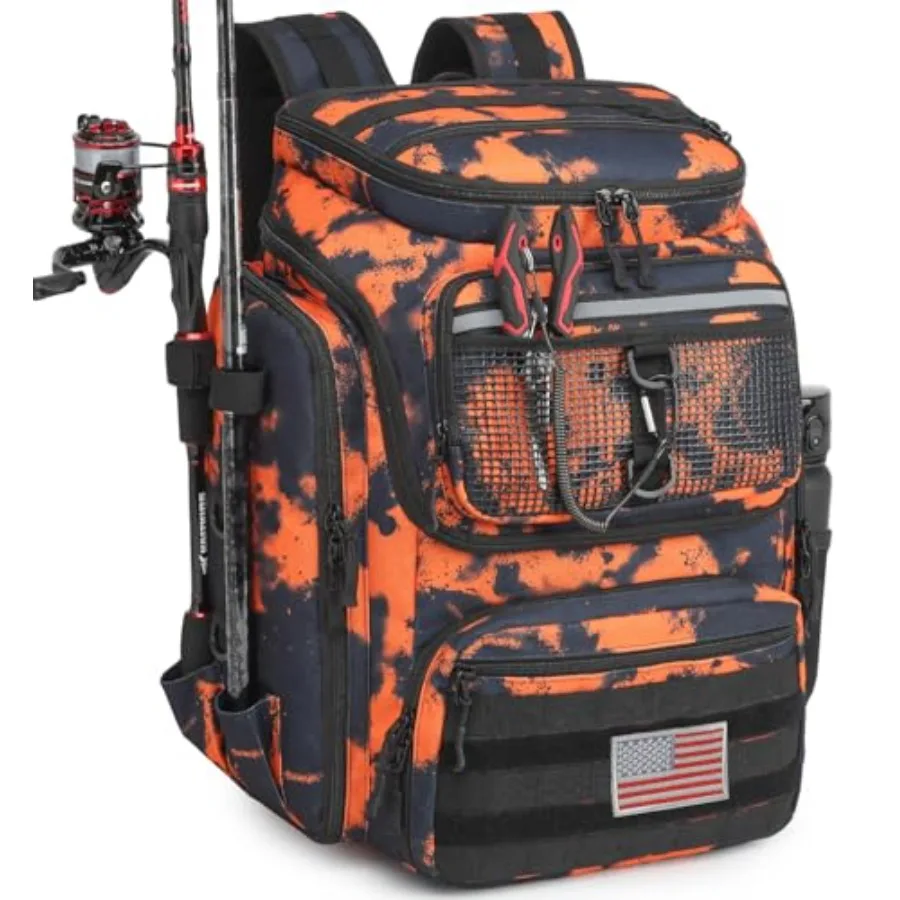 Fishing Backpack 45L with Rod Holders, Waterproof Tackle Storage Backpack for Fishermen, Large Capacity Outdoor Fishing Gear Ba
Fishing Backpack 45L with Rod Holders, Waterproof Tackle Storage Backpack for Fishermen, Large Capacity Outdoor Fishing Gear Ba