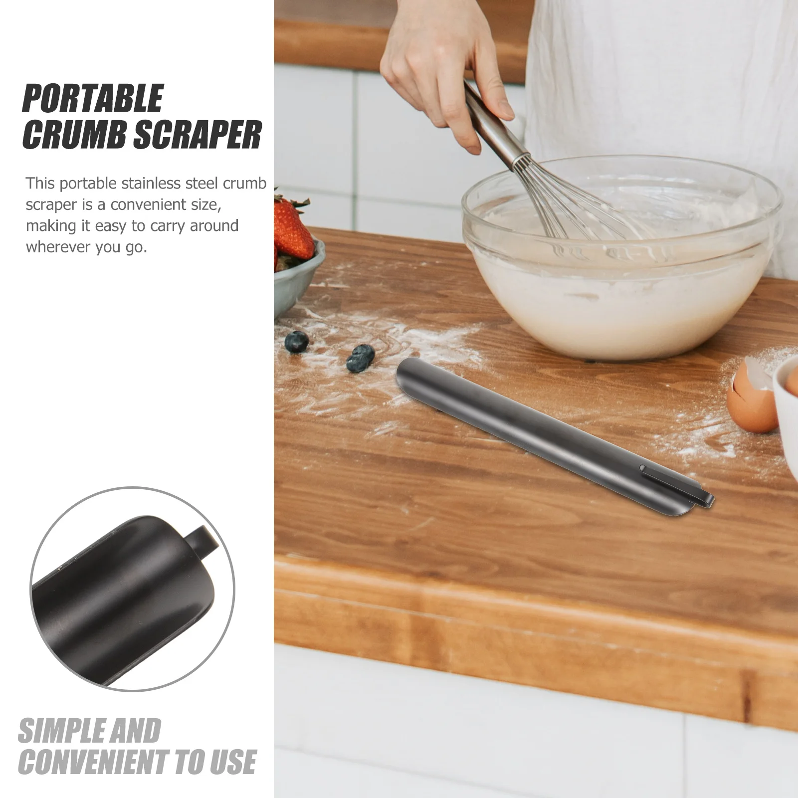 Stainless Steel Crumb Scraper for Bread Pastry Dough Cleaning Kitchen Tabletop Efficient Sweeper Tool Bartender Bakery Essential
Stainless Steel Crumb Scraper for Bread Pastry Dough Cleaning Kitchen Tabletop Efficient Sweeper Tool Bartender Bakery Essential